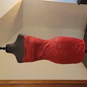 Red sequin dress